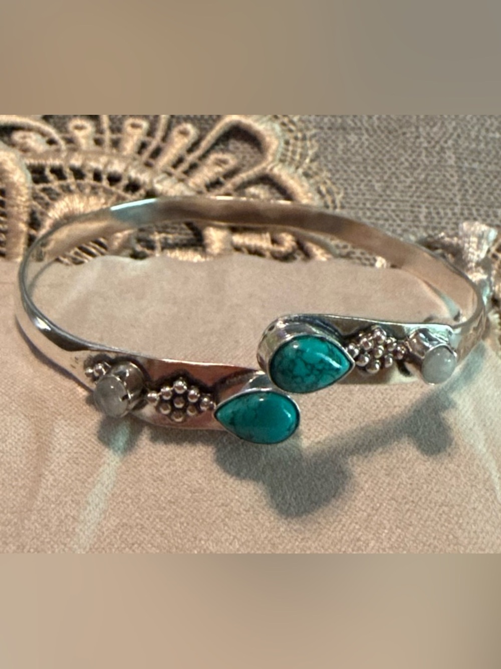 Turquoise/Moonstone Cuff Bracelet